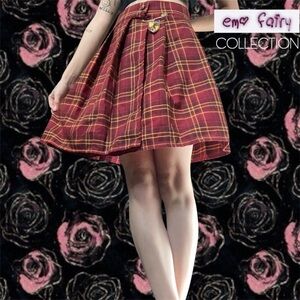 NWT Punk Harry Potter Griffindor Red Plaid Skirt